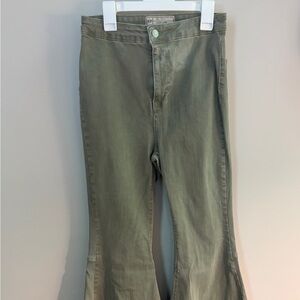 Green Flared Jeans